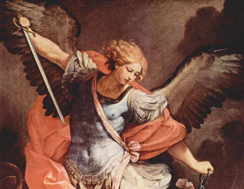 Erzengel Michael, Rom. Maler: Guido Reni (1636) in der Santa Maria della Concezione_dei_Cappuccini, Rom, Foto: Gemeinfrei
